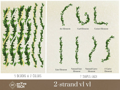 Maile Pikake 2-strand Lei | Hawaiian PNG Decorative Element Set | Digital Download