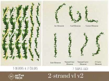 Maile Pikake 2-strand Lei | Hawaiian PNG Decorative Element Set | Digital Download