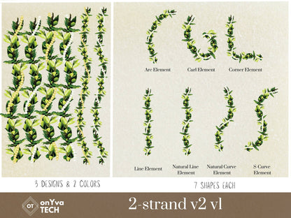 Maile Pikake 2-strand Lei | Hawaiian PNG Decorative Element Set | Digital Download