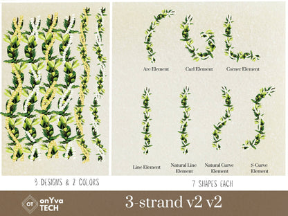 Maile Pikake 3-strand Lei | Hawaiian PNG Decorative Element Set | Digital Download
