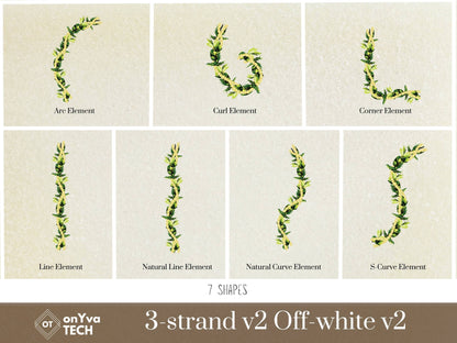 Maile Pikake 3-strand Lei | Hawaiian PNG Decorative Element Liʻiliʻi Pack | Digital Download