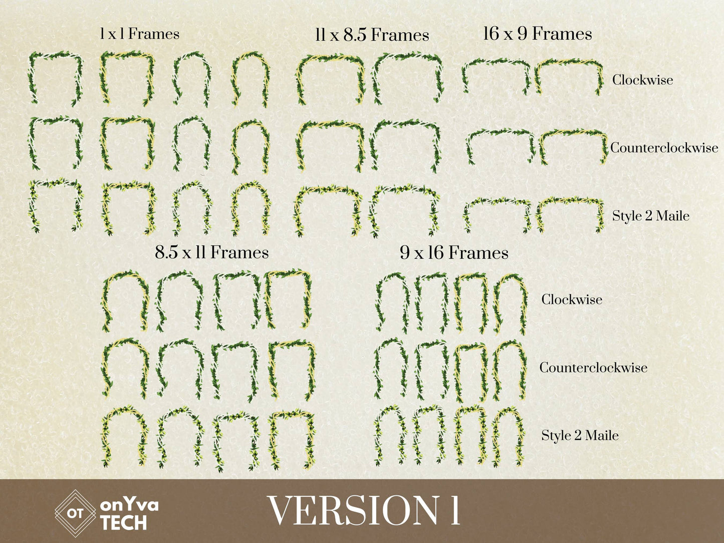 Maile Pikake 3-strand Open Lei | Hawaiian Frame PNG Bundle | Digital Download