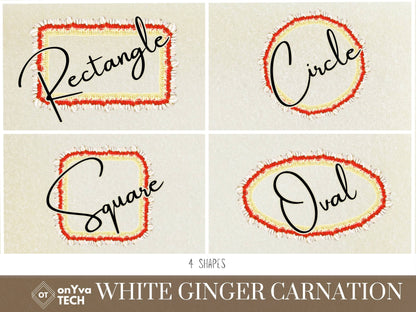 Micronesian White Ginger Red Carnation Lei | Hawaiian Frame PNG Liʻiliʻi Pack | Digital Download