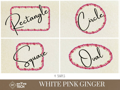 Micronesian White Pink Ginger Lei | Hawaiian Frame PNG Liʻiliʻi Pack | Digital Download