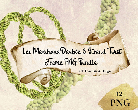 Mokihana Lei, Hawaiian Flower Frame PNG Bundle, Digital Download