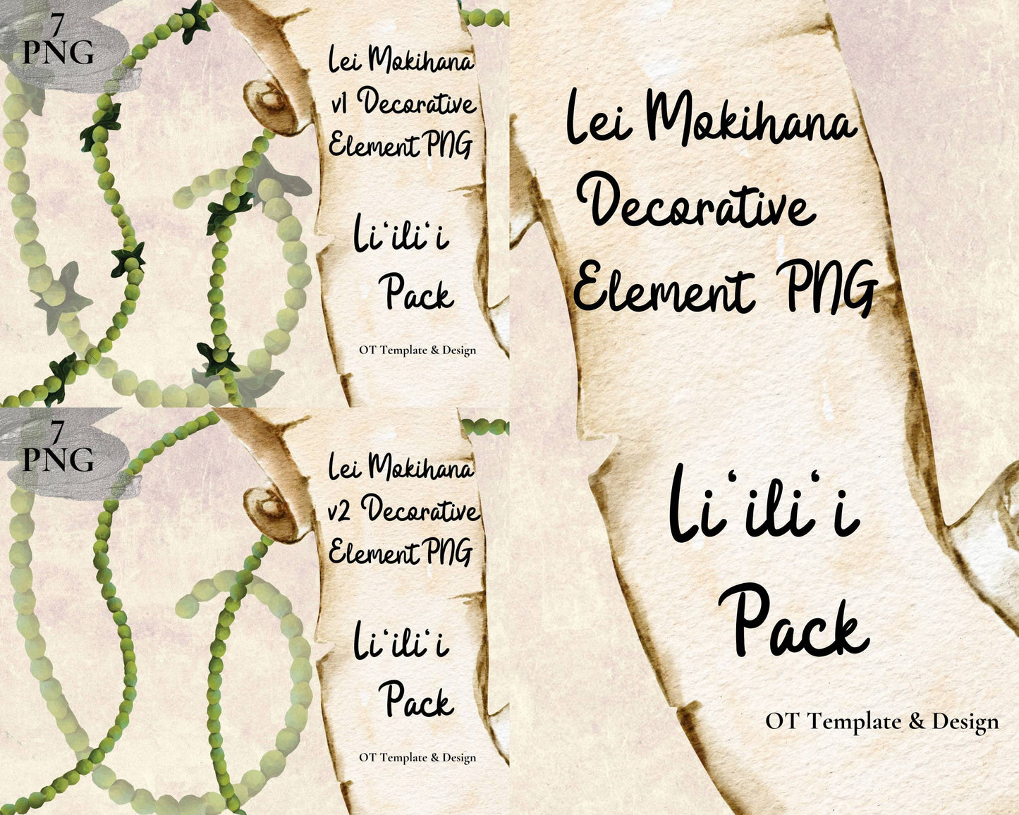 Mokihana Lei | Hawaiian PNG Decorative Element Liʻiliʻi Pack | Digital Download