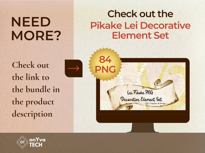 Pikake Lei | Hawaiian PNG Decorative Element Liʻiliʻi Pack | Digital Download