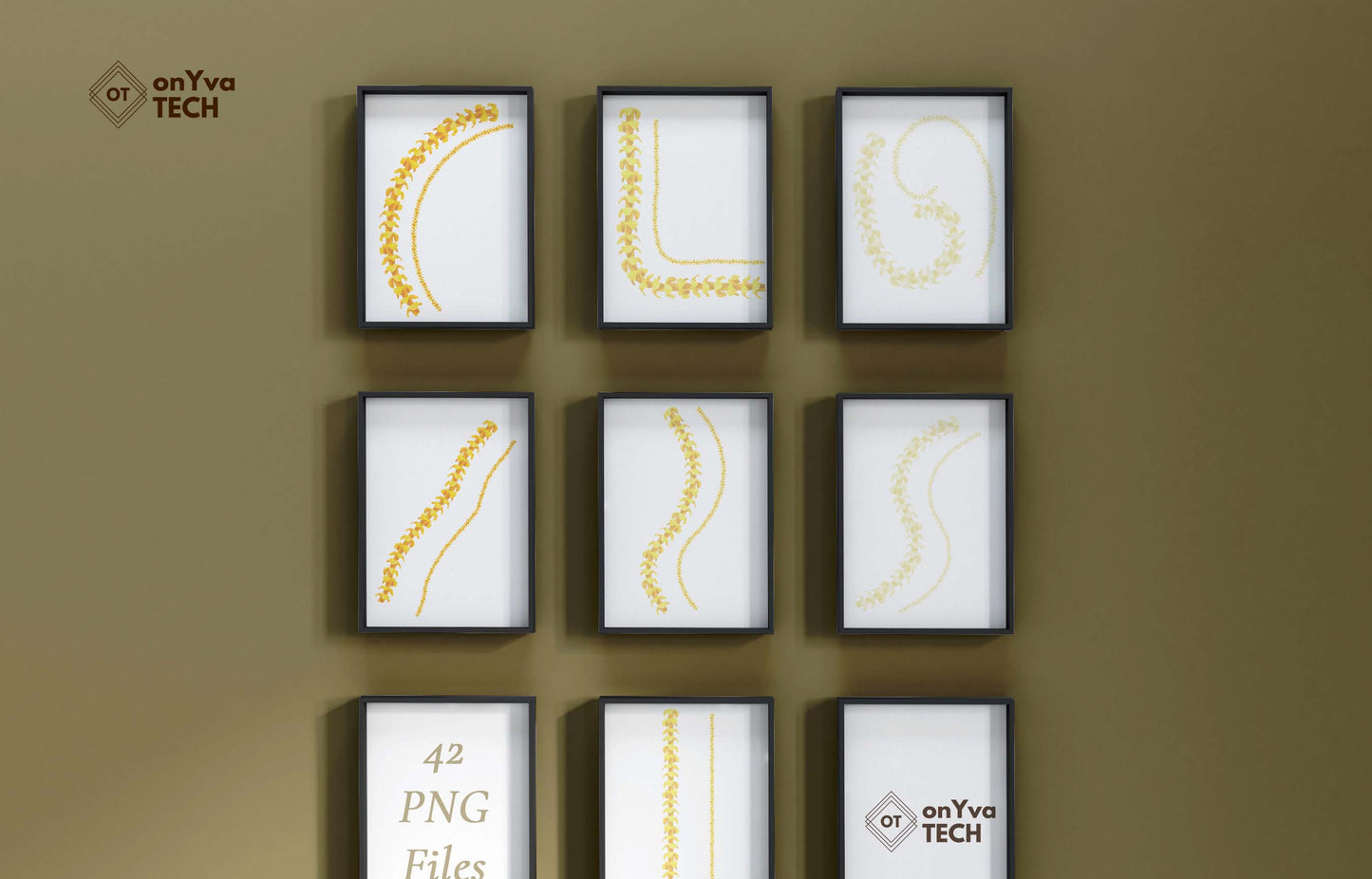 Puakenikeni Lei | Hawaiian PNG Decorative Element Set | Digital Download