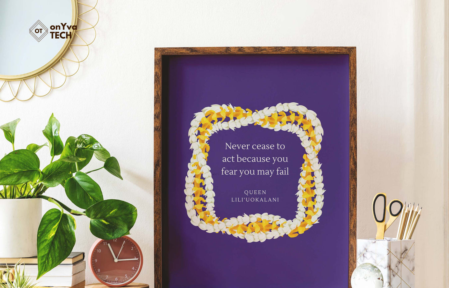 Puakenikeni Pikake 3 Strand Twist Lei | Hawaiian Frame PNG Bundle | Digital Download