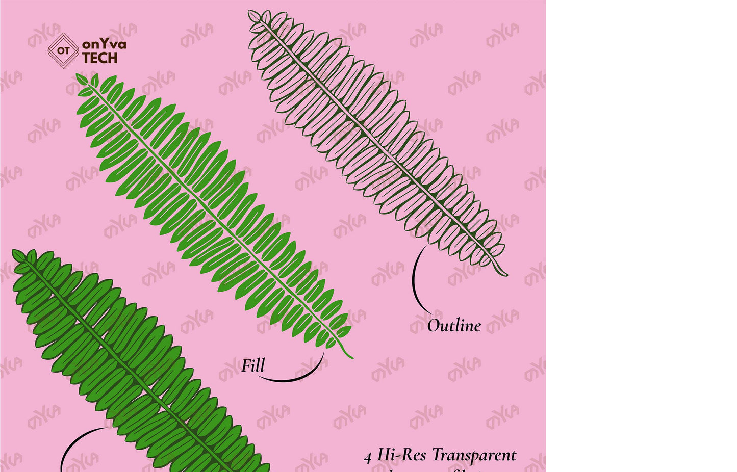 Kupukupu Fern, Boston or Sword Fern SVG PNG | Hawaiian Nature Clipart Bundle | Digital Download