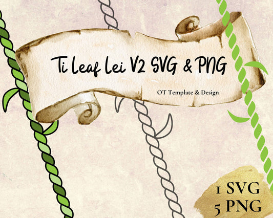 Ti Leaf Lei SVG PNG | Hawaiian Nature Clipart Bundle | Digital Download | v2