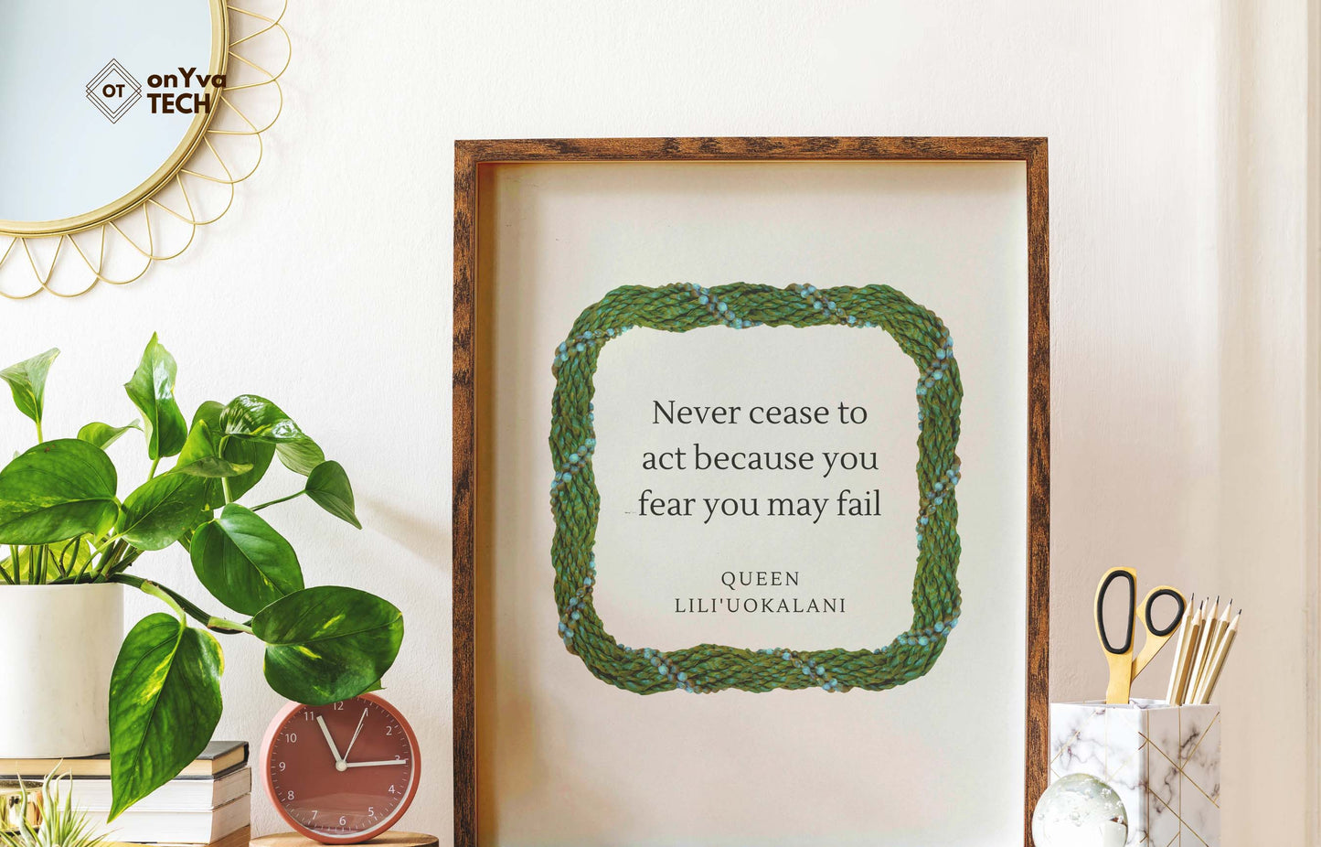 Ti Leaf Rope Lei | Hawaiian Frame PNG Bundle | Digital Download