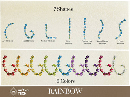 Tuberose Carnation Lei | Rainbow Hawaiian PNG Decorative Element Liʻiliʻi Pack | Digital Download