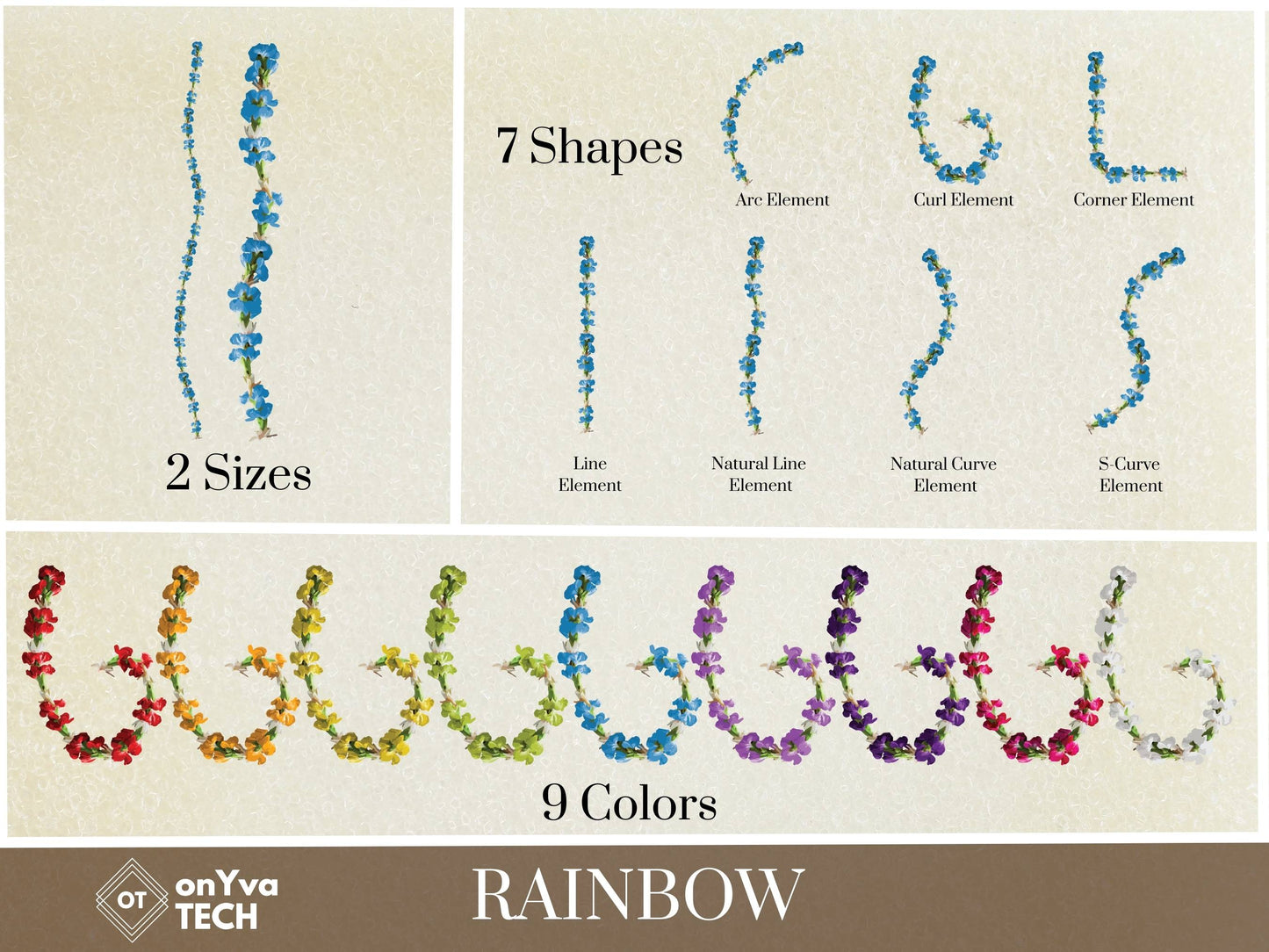 Tuberose Carnation Lei | Rainbow Hawaiian PNG Decorative Element Set | Digital Download