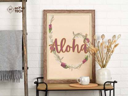 Tuberose Lokelani Lei | Rainbow Hawaiian PNG Decorative Element Set | Digital Download