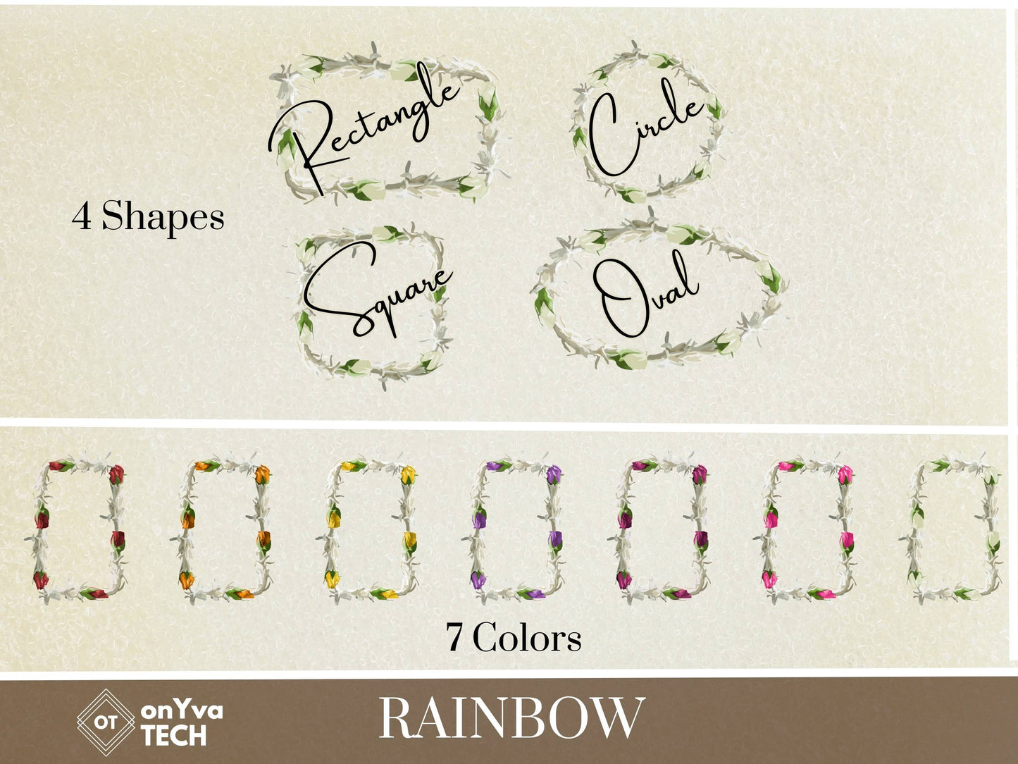 Tuberose Lokelani Lei | Rainbow Hawaiian Frame PNG Liʻiliʻi Pack | Digital Download