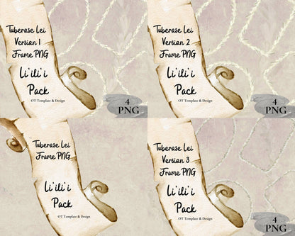 Tuberose Lei | Hawaiian Frame PNG Liʻiliʻi Pack | Digital Download