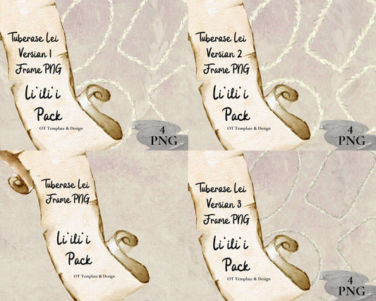 Tuberose Lei | Hawaiian Frame PNG Liʻiliʻi Pack | Digital Download