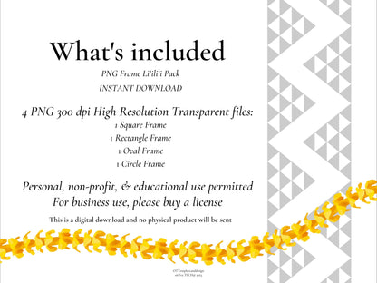 Lokelani Buds Lei | Hawaiian Frame PNG Liʻiliʻi Pack | Digital Download